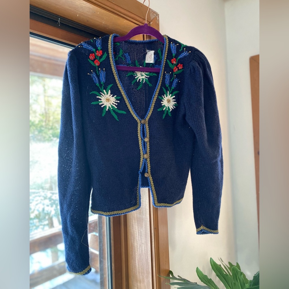 vintage hand embroidered sweater